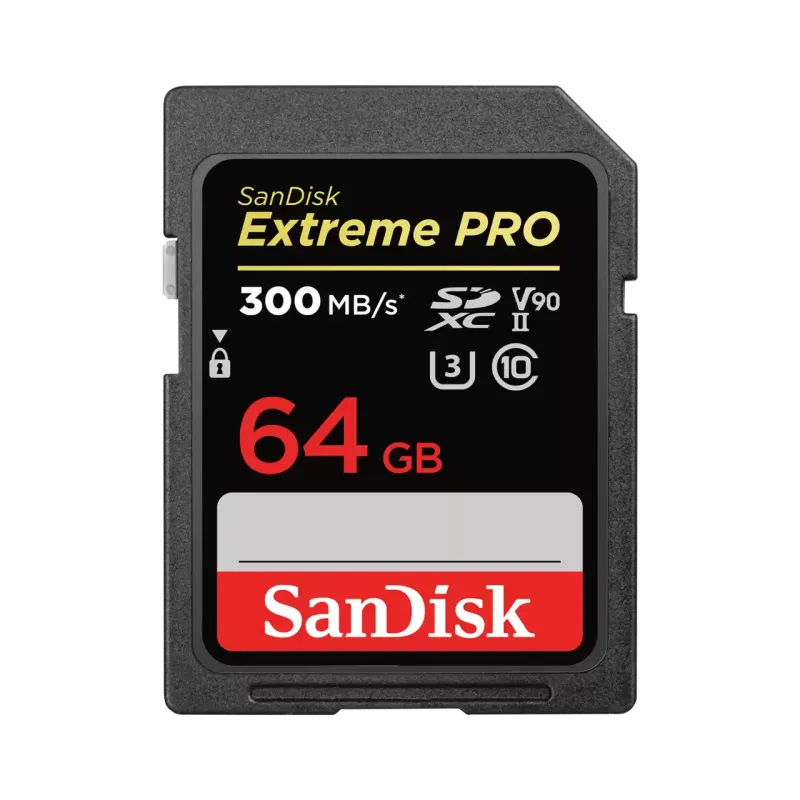 Карта памяти SanDisk Extreme Pro SDXC UHS-II V90 64 Гб R/W 300/260 МБ/с SDSDXDK-064G-GN4IN