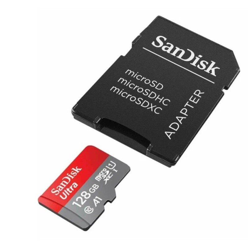 Карта памяти SanDisk Ultra microSDXC 128 Гб UHS-I Class 10 до 140 МБ/с с адаптером SDSQUAB-128G-GN6MA