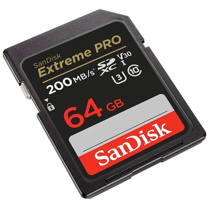 Карта памяти SanDisk Extreme Pro SDXC UHS-I V30 64 Гб R/W 200/90 МБ/с SDSDXXU-064G-GN4IN