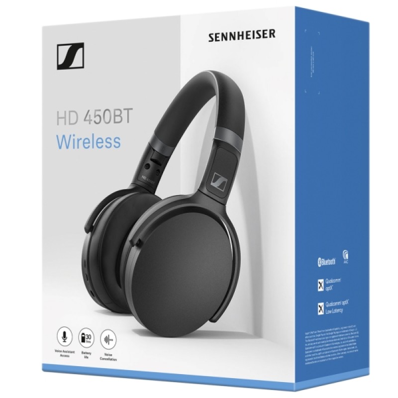 Беспроводные наушники Sennheiser HD 450BT, Black, черный