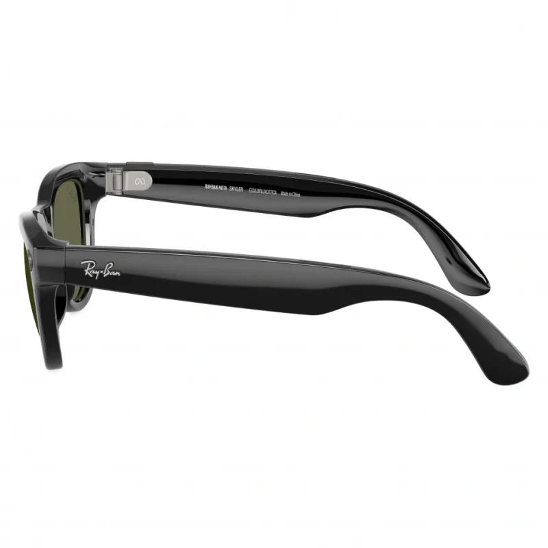 Умные очки Ray-Ban Meta Skyler (150-52), Shiny Black/G-15 Green Polarized, глянцевый черный/зеленые поляризованные
