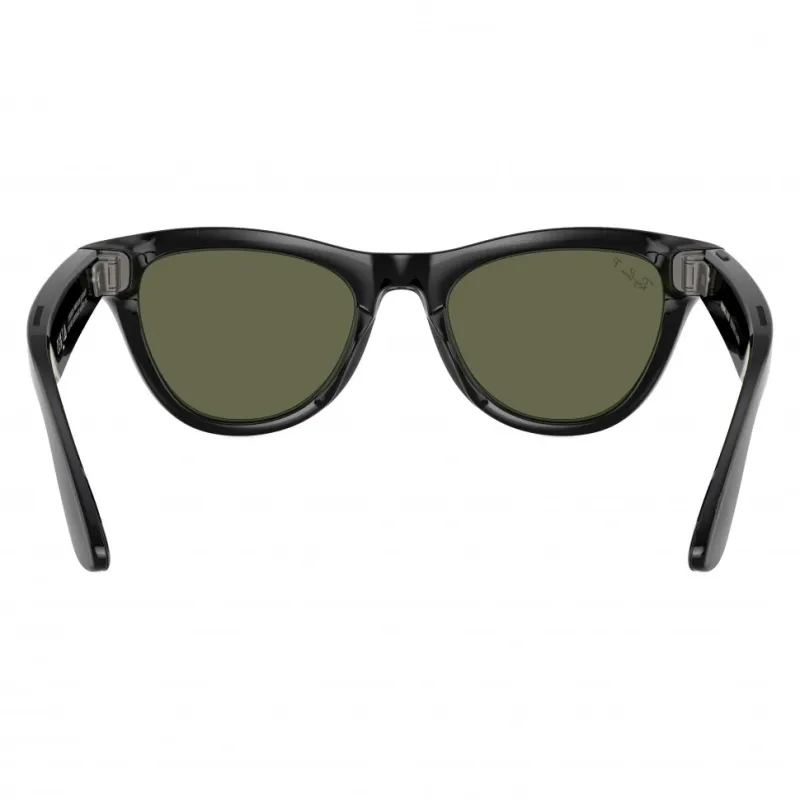Умные очки Ray-Ban Meta Skyler (150-52), Shiny Black/G-15 Green Polarized, глянцевый черный/зеленые поляризованные