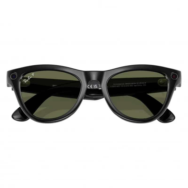 Умные очки Ray-Ban Meta Skyler (150-52), Shiny Black/G-15 Green Polarized, глянцевый черный/зеленые поляризованные