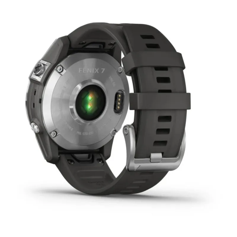 Смарт-часы Garmin Fenix 7, 47 мм, Bluetooth, Silver With Graphite Band, Серебристый с графитовым браслетом