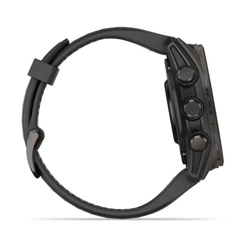 Смарт-часы Garmin Fenix 8, 47 мм, Bluetooth, AMOLED Slate Gray Black Silicone Band, графитово-серый с черным силиконом