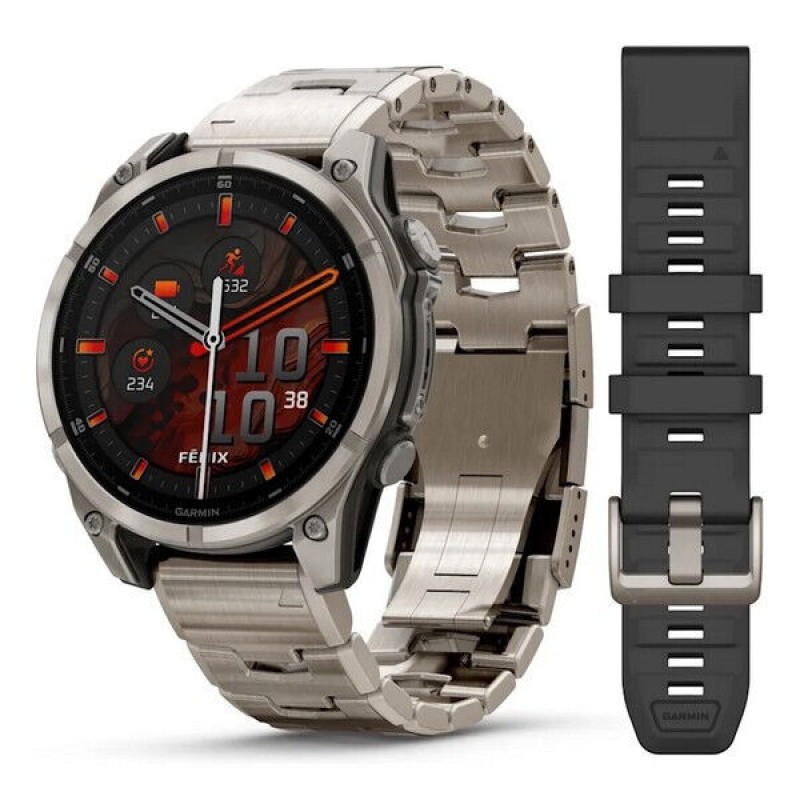 Смарт-часы Garmin Fenix 8, 47 мм, Bluetooth, Amoled Sapphire Titanium Graphite, титановый графитовый
