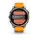 Смарт-часы Garmin Fenix 8, 47 мм, Bluetooth, Amoled Sapphire Titanium Orange, титановый серый с оранжевым