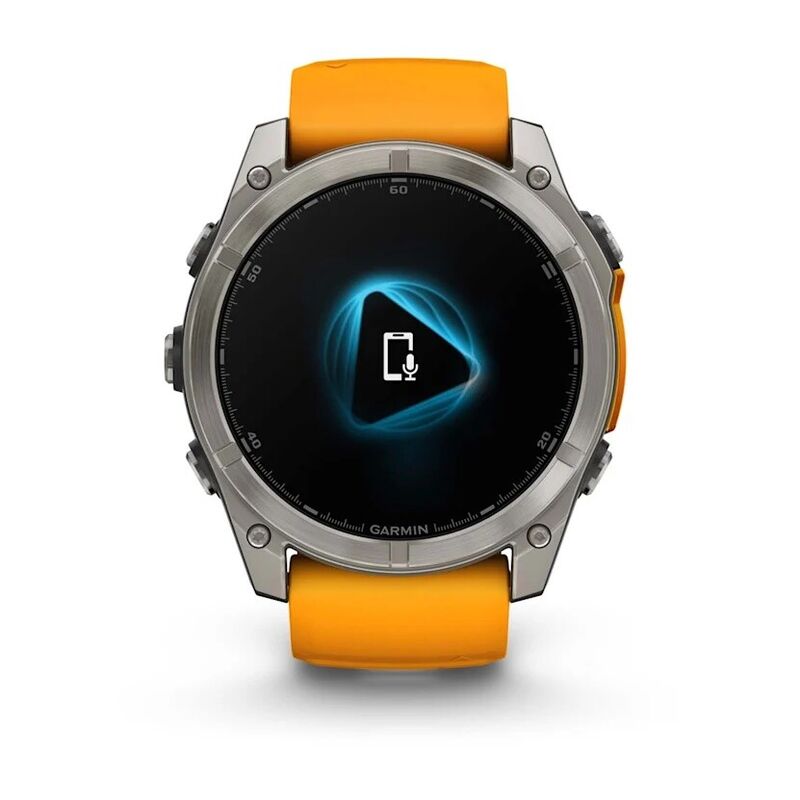 Смарт-часы Garmin Fenix 8, 51 мм, Bluetooth, Amoled Sapphire Titanium Spark Orange, титановый серый с оранжевым