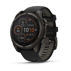 Смарт-часы Garmin Fenix 8, 47 мм, Bluetooth, Solar Sapphire Titanium Carbon Gray, титановый угольно-серый с солнечной зарядкой