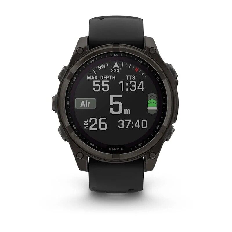 Смарт-часы Garmin Fenix 8, 47 мм, Bluetooth, Solar Sapphire Titanium Carbon Gray, титановый угольно-серый с солнечной зарядкой