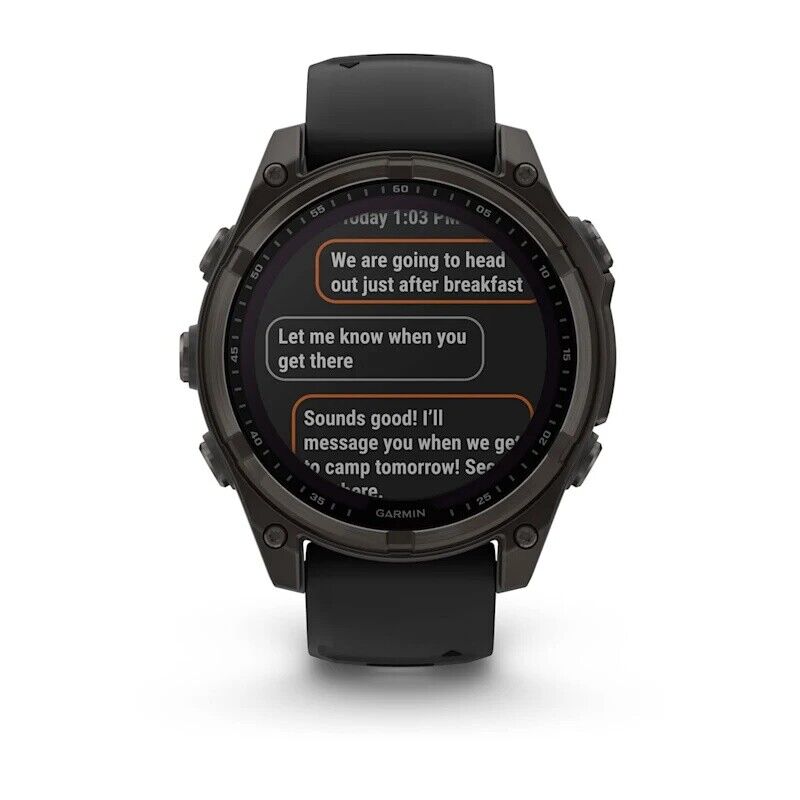 Смарт-часы Garmin Fenix 8, 47 мм, Bluetooth, Solar Sapphire Titanium Carbon Gray, титановый угольно-серый с солнечной зарядкой