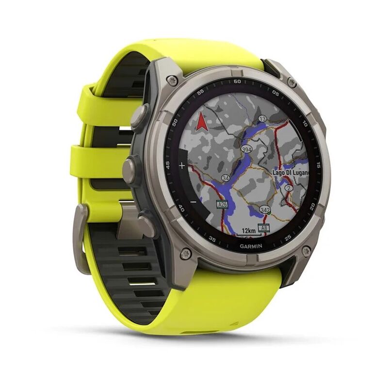 Смарт-часы Garmin Fenix 8, 51 мм, Bluetooth, Yellow/Graphite Silicone Band, желтый/серый