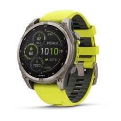 Смарт-часы Garmin Fenix 8, 47 мм, Bluetooth, Solar Sapphire Titanium Yellow, титановый серый с желтым