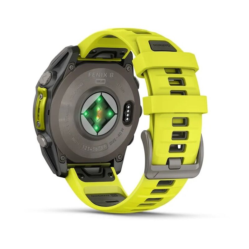 Смарт-часы Garmin Fenix 8, 47 мм, Bluetooth, Solar Sapphire Titanium Yellow, титановый серый с желтым