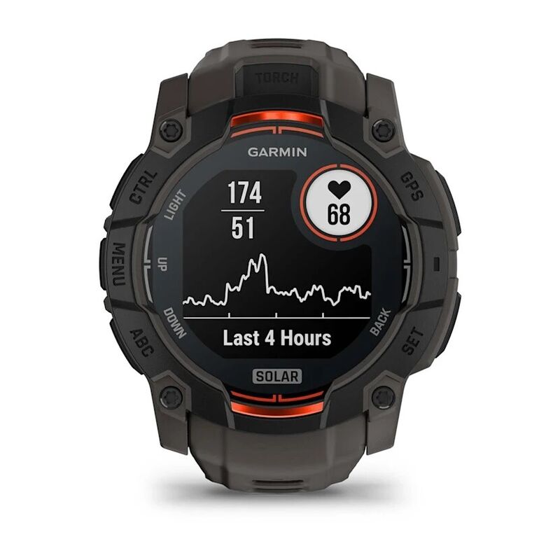 Смарт-часы Garmin Instinct 3 Solar, 50 мм, Bluetooth, Black with Charcoal Band, Черный с угольным ремешком