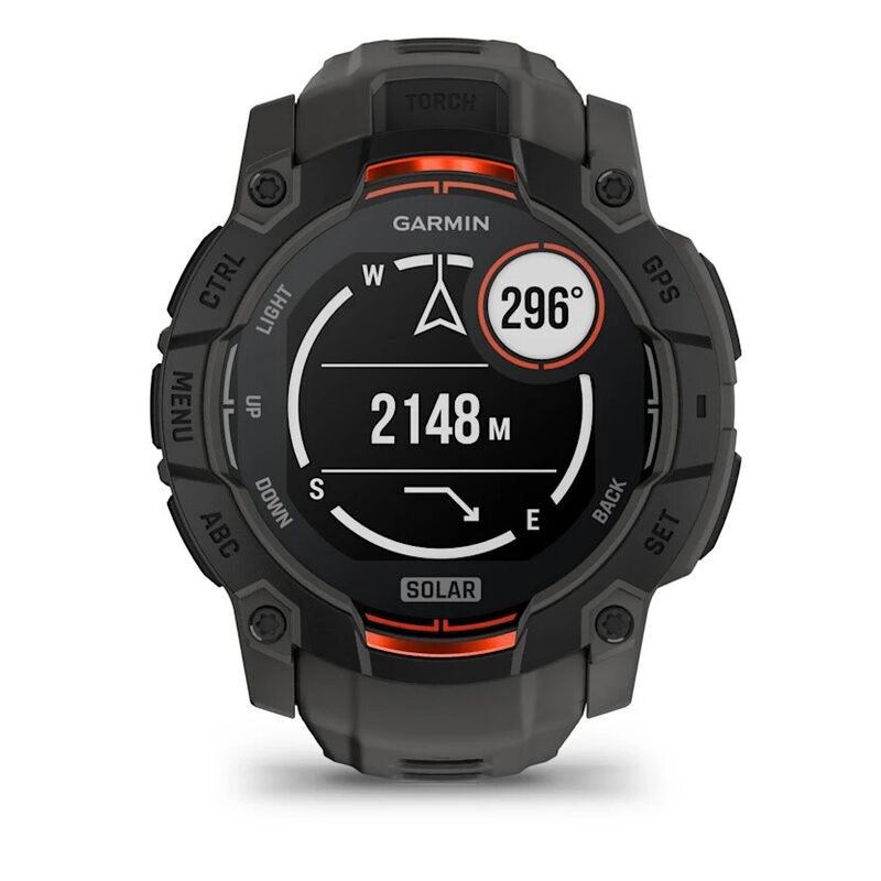 Смарт-часы Garmin Instinct 3 Solar, 50 мм, Bluetooth, Black with Charcoal Band, Черный с угольным ремешком