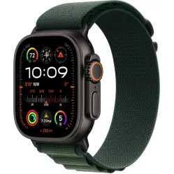 Смарт-часы Apple Watch Ultra 2, 49 мм, LTE, Black, черный титановый корпус с ремешком Dark Green Alpine Loop (M)