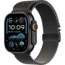 Смарт-часы Apple Watch Ultra 2 2024, 49 мм, LTE, Black Titanium Case with Black Titanium Milanese Loop (L), черный титан с черным титановым ремешком