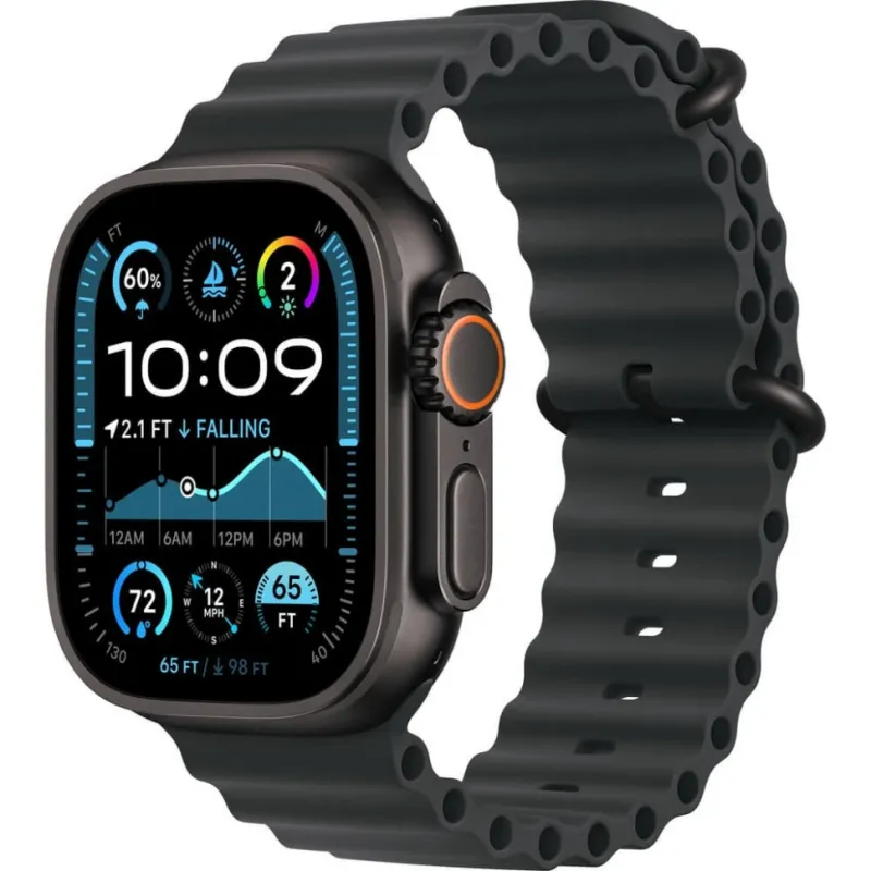 Смарт-часы Apple Watch Ultra 2 2024, 49 мм, LTE, Black Titanium Case with Black Ocean Band, черный титан с черным ремешком