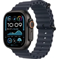 Смарт-часы Apple Watch Ultra 2 2024, 49 мм, LTE, Black Titanium Case with Navy Ocean Band, черный титан с темно-синим ремешком