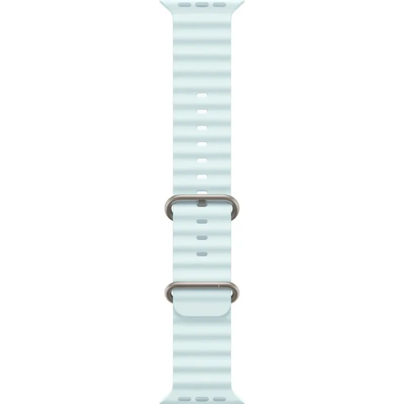Смарт-часы Apple Watch Ultra 2 2024, 49 мм, LTE, Natural Titanium Case with Ice Blue Ocean Band, титан серый с голубым ремешком