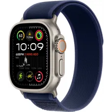 Смарт-часы Apple Watch Ultra 2, 49 мм, LTE, Natural Titanium, титановый корпус натурального цвета с ремешком Blue Trail Loop (M/L)
