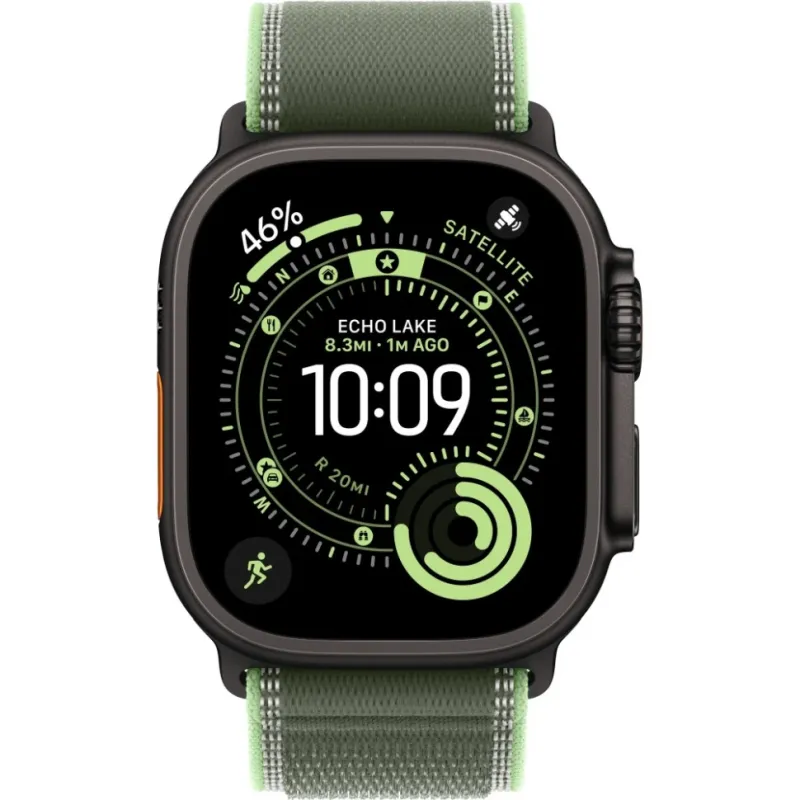 Умные часы Apple Watch Ultra 3 2025 49mm Black Titanium Case with Green/Neon Trail Loop (S/M)