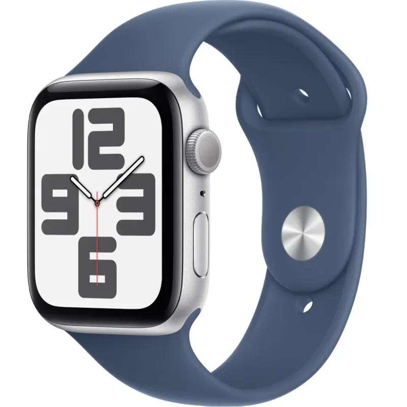 Смарт-часы Apple Watch SE 2024 (M/L), 44mm, Bluetooth, Silver/Denim, серебристый/джинсовый