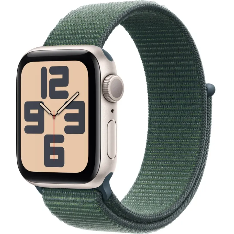 Смарт-часы Apple Watch SE 2024 40mm, Bluetooth, Starlight/Lake Green, золотистый/зеленый