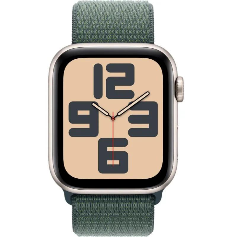 Смарт-часы Apple Watch SE 2024 40mm, Bluetooth, Starlight/Lake Green, золотистый/зеленый